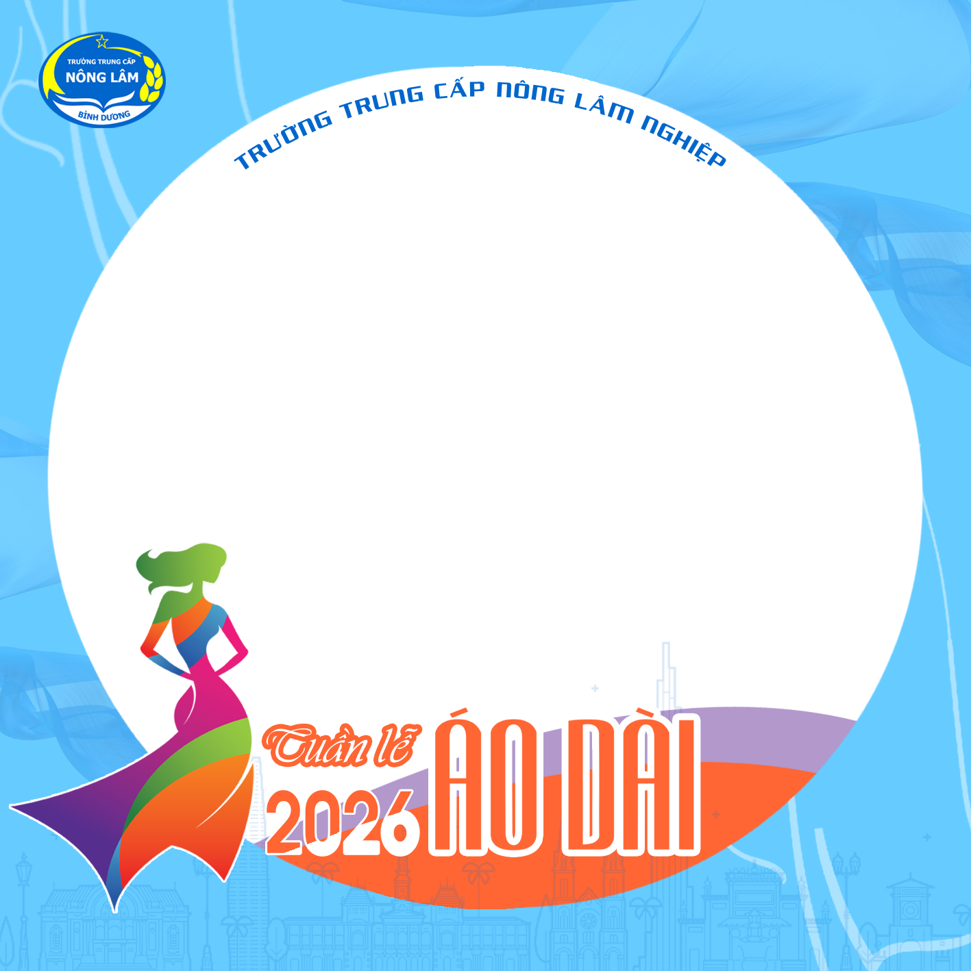 Khung ảnh hưởng ứng Tuần lễ Áo dài năm 2026